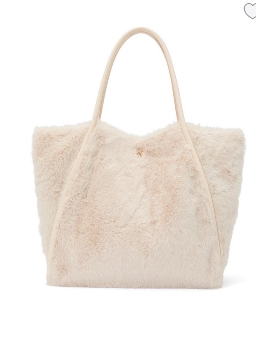 Victoria's Secret Cream Faux-Fur Tote Bag